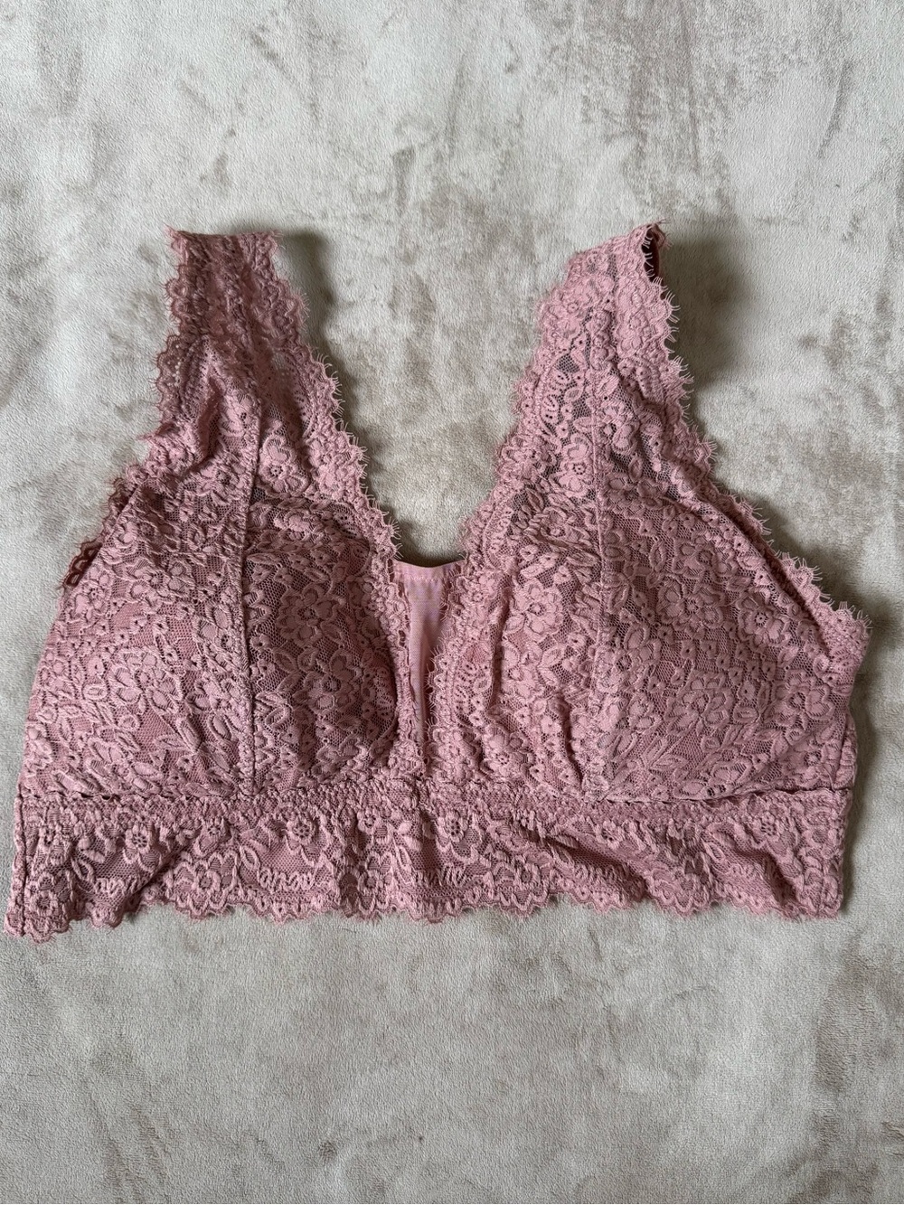 Aerie Eyelash Lace Bralette in Mauve Size XL